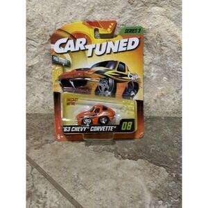 Car Tuned Series 3 '63 Chevy Corvette Orange 03 Diecast Metal Collector Car New‎